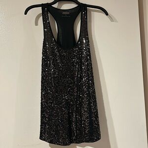 Express Black & Cream Sequin Racerback tank(s)